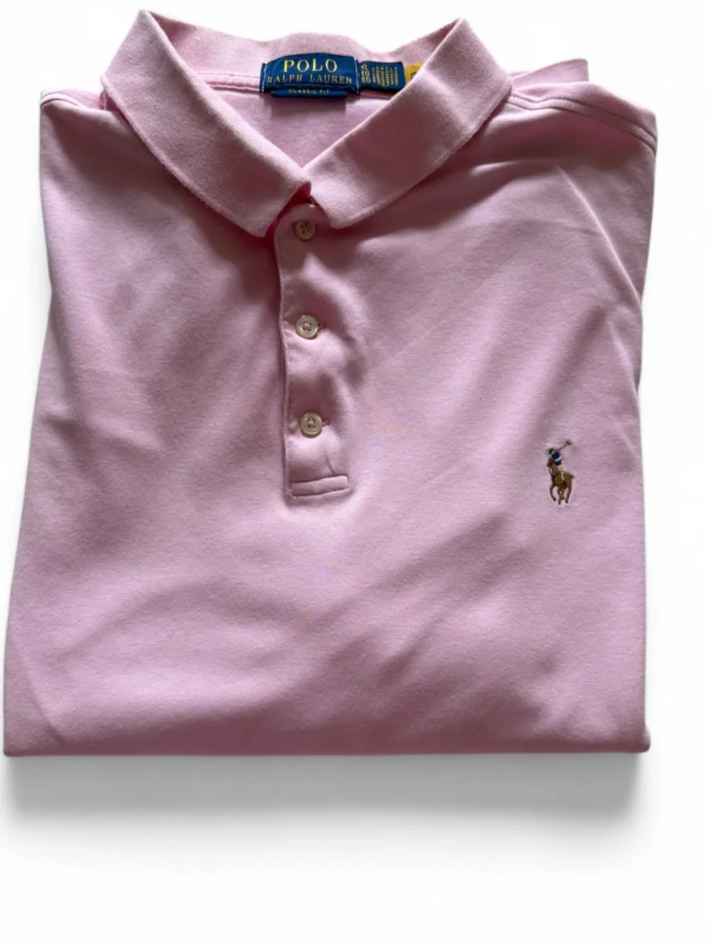 Ralph Lauren Light Pink Polo Shirt with Embroidered Pony